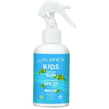 Aubrey Organics -  Bezzapachowe mleczko do opalania w sprayu dla dzieci SPF 30