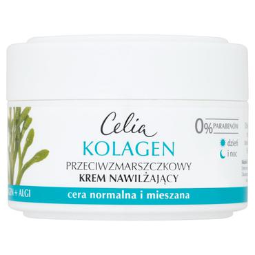 Celia -  Celia Przeciwzmarszczkowy krem nawilżający do cery normalnej i mieszanej Kolagen i Algi