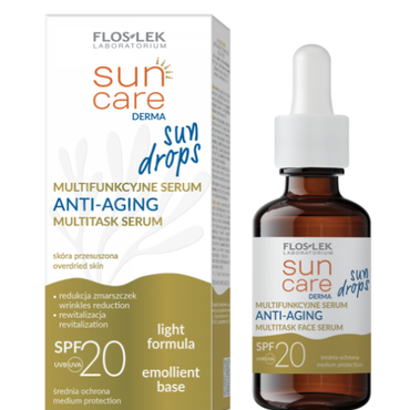 FLOSLEK -  Floslek SUN CARE Derma SUN DROPS Multifunkcyjne serum ANTI-AGING SPF 20
