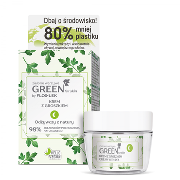 FLOSLEK -   FLOSLEK GREEN for skin Zielone warzywa Krem z groszkiem na noc