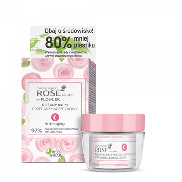 FLOSLEK -  FLOSLEK ROSE for skin Różane ogrody Różany krem przeciwzmarszczkowy na noc